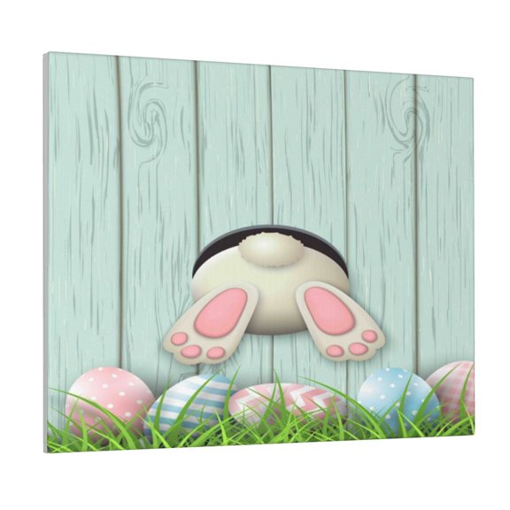 Picia White Bunny Bottom And Easter Eggs Pattern Decorative Picture – Unique Wall Art, Modern Canvas Print for Trendy Interiors (Horizontal)