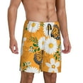 thumbnail image 1 of Picia White Floral and Butterflies Pajama Shorts for Men, Men's Pajama Bottoms, Sleepwear,Short Pajama Pants-Small, 1 of 9