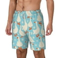 thumbnail image 1 of Picia White Geese and Flower pattern Mens Swim Trunks with Compression Liner Stretch Beach Shorts Quick Dry with Zipper Pockets No-Chafing Board Shorts-Small, 1 of 9