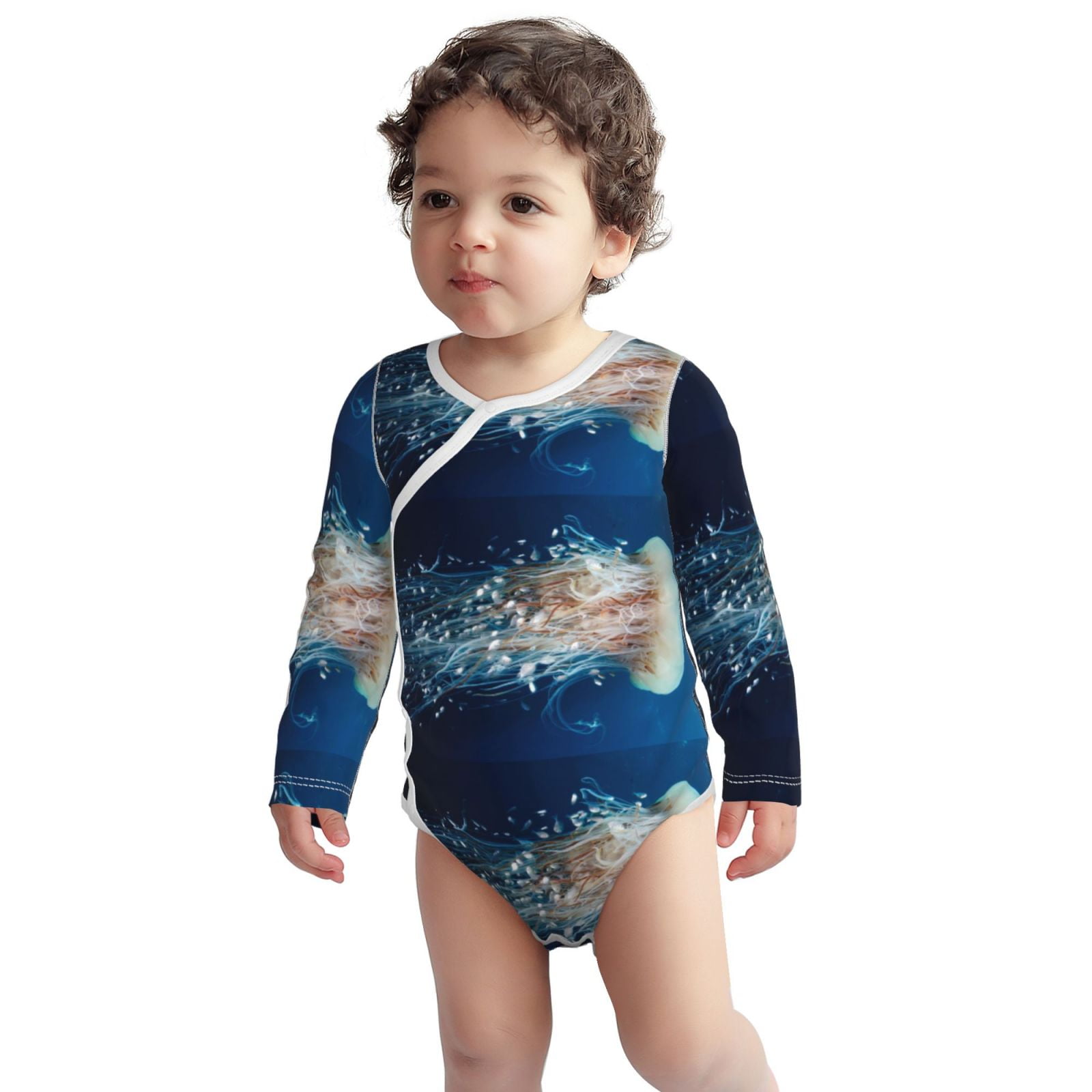 Picia White Jellyfish Dansing in the Ocean for unisexbaby Longsleeve