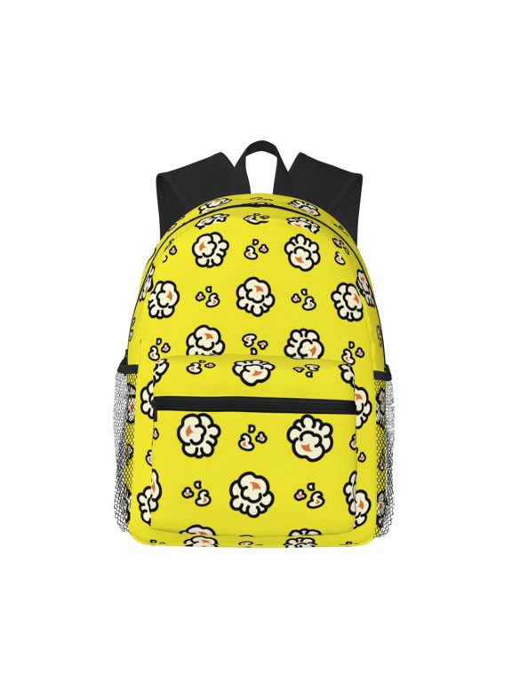 White Popcorn Large Capacity Backpack Classic Style Backpack Casual Backpack Water-Resistant School Work Travel Outdoor Backpack