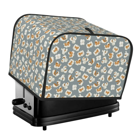 Picia White Popcorn Print 4 Slice Toaster Cover , Toaster Protector Dustproof Kitchen Appliance Cover, Kitchen Appliance Dustproof Protector