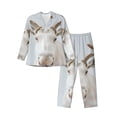 thumbnail image 1 of Picia White Reindeer Portrait Pattern Men’s Long-Sleeve Sleepwear Set - Soft 2-Piece Loungewear with Pockets, Comfy PJs for Relaxing Nights-Medium, 1 of 7