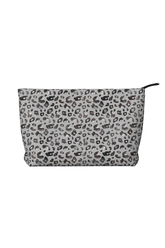 Wild Animal Leopard Print Printed Cosmetic Bags for Women Makeup Bag Large Capacity Purse Travel Toiletry Zipper Storage Pouch Make up Brushes Organizer for Gifts