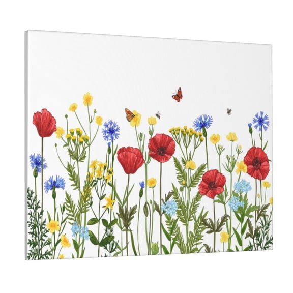 Picia Wild Herbs Pattern Decorative Picture – Unique Wall Art, Modern Canvas Print for Trendy Interiors (Horizontal)