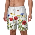 thumbnail image 1 of Picia Wild Herbs pattern Mens Swim Trunks with Compression Liner Stretch Beach Shorts Quick Dry with Zipper Pockets No-Chafing Board Shorts-3X-Large, 1 of 9