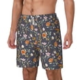 thumbnail image 1 of Picia Wildflowers pattern Mens Swim Trunks with Compression Liner Stretch Beach Shorts Quick Dry with Zipper Pockets No-Chafing Board Shorts-Large, 1 of 9