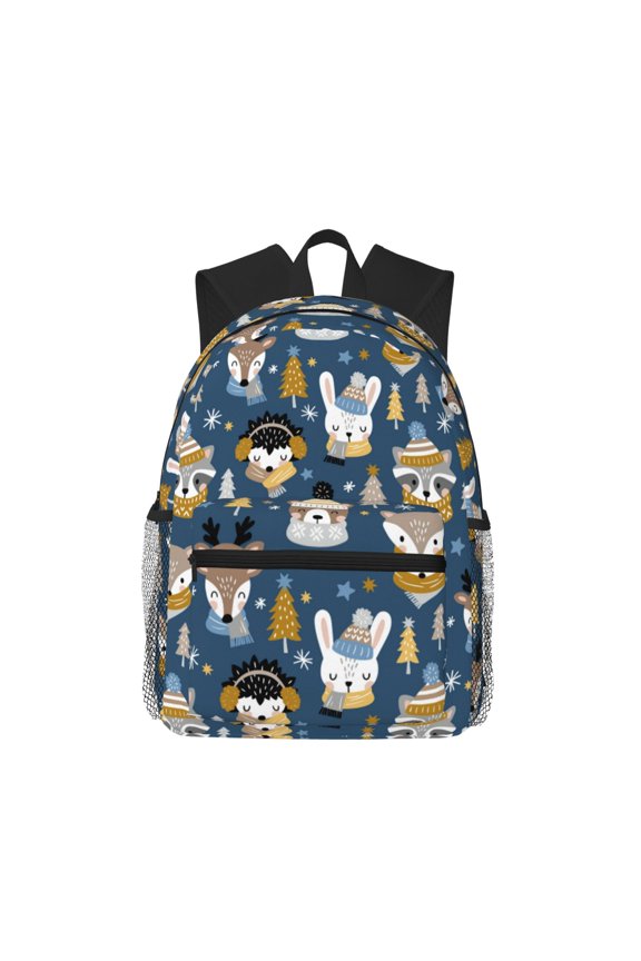 Winter Animal Friends Large Capacity Backpack Classic Style Backpack Casual Backpack Water-Resistant School Work Travel Outdoor Backpack