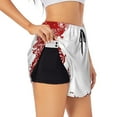 thumbnail image 1 of Picia Winter Christmas Snowflake Pattern Women's 2 in 1 Athletic Running Shorts High Waisted Workout Casual Gym Sweat Shorts with Comfy Liner Zipper Pockets-Large, 1 of 9