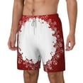 thumbnail image 1 of Picia Winter Christmas Snowflake pattern Mens Swim Trunks with Compression Liner Stretch Beach Shorts Quick Dry with Zipper Pockets No-Chafing Board Shorts-XX-Large, 1 of 9