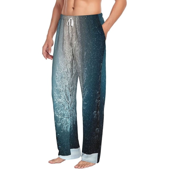 Picia Winter Rabbit Mens Soft Woven Cotton Elastic Waistband Sleep Pajama Pant Lounge Sleep Pant With Pockets And Drawstring-XX-Large