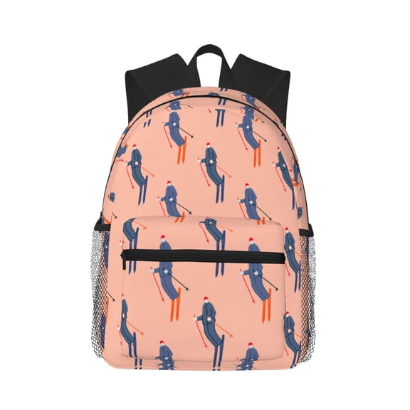 Picia Winter Skiing Adventure Large Capacity Backpack Classic Style Backpack Casual Backpack Water-Resistant School Work Travel Outdoor Backpack