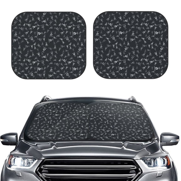 Picia Wireless Antenna Icon 2 Piece Car Windshield Sun Shade Foldable | Foldable Sun Shield for Front Window Blocks UV Rays and Keeps Your Vehicle Cool-Large