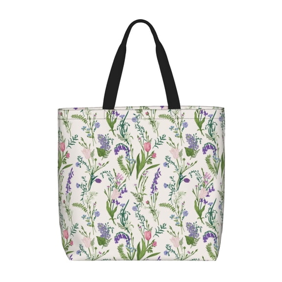 Picia Wisteria Flower for Tote Bag for Women with Zipper, Gym Tote with Compartments, Laptop Work Tote Nurse Dance Yoga Bag for Sport, Travel