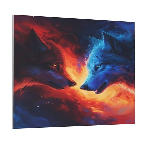Picia Wolf Pattern Decorative Picture – Unique Wall Art, Modern Canvas Print for Trendy Interiors (Horizontal)