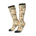 thumbnail image 1 of Picia Women Crew Soft Moisture-wicking Socks 70s Hippie Style Pattern Design Cotton Socks, One Size fit All, 1 of 9