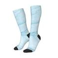 thumbnail image 1 of Picia Women Crew Soft Moisture-wicking Socks Blue Marble Pattern Design Cotton Socks, One Size fit All, 1 of 9