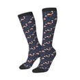 thumbnail image 1 of Picia Women Crew Soft Moisture-wicking Socks Cartoon Fox Pattern Design Cotton Socks, One Size fit All, 1 of 9
