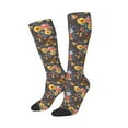 thumbnail image 1 of Picia Women Crew Soft Moisture-wicking Socks Colorful Flowers with Butterfly Pattern Design Cotton Socks, One Size fit All, 1 of 9