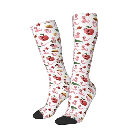 Picia Women Crew Soft Moisture-wicking Socks Cute Animal Pattern Design Cotton Socks, One Size fit All