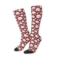 thumbnail image 1 of Picia Women Crew Soft Moisture-wicking Socks Cute Baseball Pattern Design Cotton Socks, One Size fit All, 1 of 9