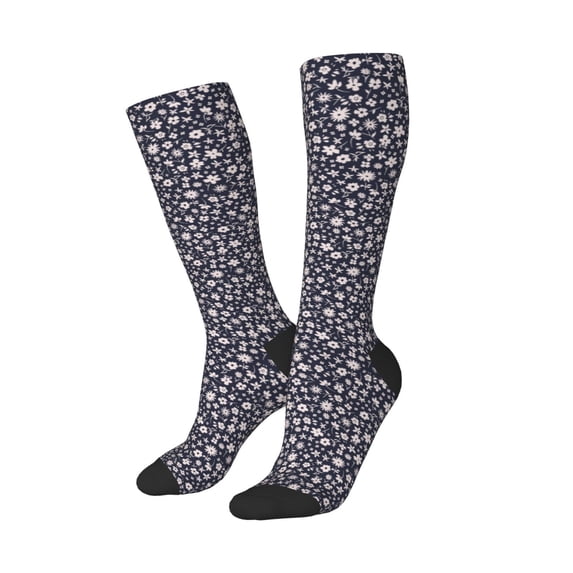 Picia Women Crew Soft Moisture-wicking Socks Daisies Flowers Pattern Design Cotton Socks, One Size fit All