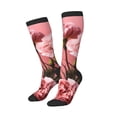 thumbnail image 1 of Picia Women Crew Soft Moisture-wicking Socks Delicate Pink Carnations A Pattern Design Cotton Socks, One Size fit All, 1 of 9