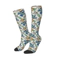 thumbnail image 1 of Picia Women Crew Soft Moisture-wicking Socks Dinosaurs And Leaves Pattern Design Cotton Socks, One Size fit All, 1 of 9