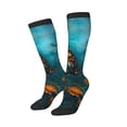 thumbnail image 1 of Picia Women Crew Soft Moisture-wicking Socks Elegant Butterfly And Flowers Pattern Design Cotton Socks, One Size fit All, 1 of 9