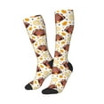 thumbnail image 1 of Picia Women Crew Soft Moisture-wicking Socks Fall Turkey Pattern Design Cotton Socks, One Size fit All, 1 of 9