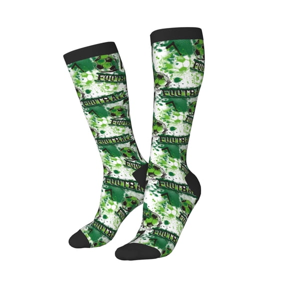 Picia Women Crew Soft Moisture-wicking Socks Football 7 Pattern Design Cotton Socks, One Size fit All