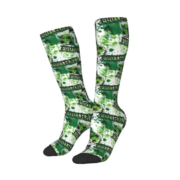 Picia Women Crew Soft Moisture-wicking Socks Football 7 Pattern Design Cotton Socks, One Size fit All