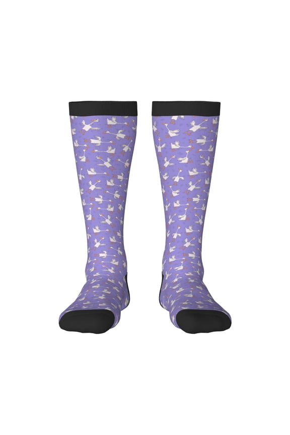 Women Crew Soft Moisture-wicking Socks Funny goose birds Pattern Design Cotton Socks, One Size fit All