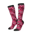 thumbnail image 1 of Picia Women Crew Soft Moisture-wicking Socks Geometry Pattern Design Cotton Socks, One Size fit All, 1 of 9