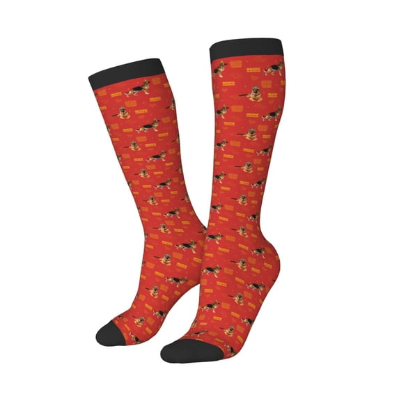 Picia Women Crew Soft Moisture-wicking Socks German Shepherd Dog Pattern Design Cotton Socks, One Size fit All