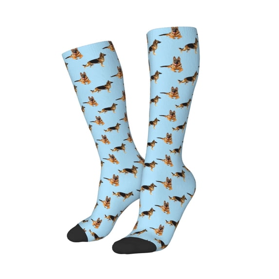 Picia Women Crew Soft Moisture-wicking Socks German Shepherd Dog Pattern Design Cotton Socks, One Size fit All