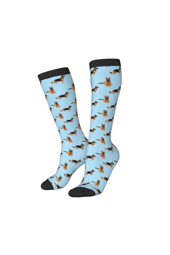Women Crew Soft Moisture-wicking Socks German Shepherd Dog Pattern Design Cotton Socks, One Size fit All