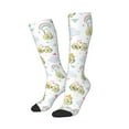 thumbnail image 1 of Picia Women Crew Soft Moisture-wicking Socks Green Blue Avocado Pattern Design Cotton Socks, One Size fit All, 1 of 9