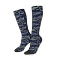 thumbnail image 1 of Picia Women Crew Soft Moisture-wicking Socks Hand Drawn Rockets Pattern Design Cotton Socks, One Size fit All, 1 of 9