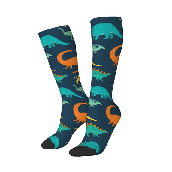Picia Women Crew Soft Moisture-wicking Socks Hand Drawn Seamless Pattern Design Cotton Socks, One Size fit All
