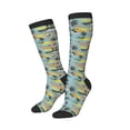 thumbnail image 1 of Picia Women Crew Soft Moisture-wicking Socks Hawaiian Style Pattern Design Cotton Socks, One Size fit All, 1 of 9