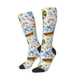 thumbnail image 1 of Picia Women Crew Soft Moisture-wicking Socks Insects and Flowers Pattern Design Cotton Socks, One Size fit All, 1 of 9