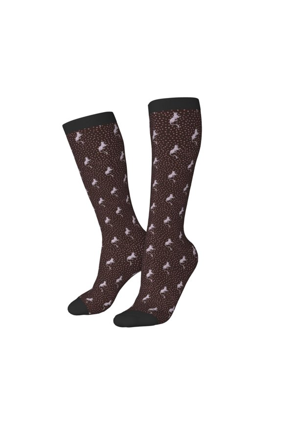 Women Crew Soft Moisture-wicking Socks Leopard Print Pattern Design Cotton Socks, One Size fit All