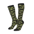thumbnail image 1 of Picia Women Crew Soft Moisture-wicking Socks Light Green Excavator Pattern Design Cotton Socks, One Size fit All, 1 of 9