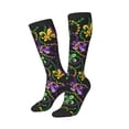 thumbnail image 1 of Picia Women Crew Soft Moisture-wicking Socks Mardi Gras6 Pattern Design Cotton Socks, One Size fit All, 1 of 9