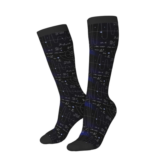 Picia Women Crew Soft Moisture-wicking Socks Mathematica Science Pattern Design Cotton Socks, One Size fit All