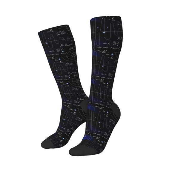 Picia Women Crew Soft Moisture-wicking Socks Mathematica Science Pattern Design Cotton Socks, One Size fit All