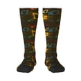 thumbnail image 1 of Picia Women Crew Soft Moisture-wicking Socks Monochrome Excavators Pattern Design Cotton Socks, One Size fit All, 1 of 6