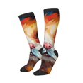 thumbnail image 1 of Picia Women Crew Soft Moisture-wicking Socks Oil Painting Colorful Hamster Pattern Design Cotton Socks, One Size fit All, 1 of 9