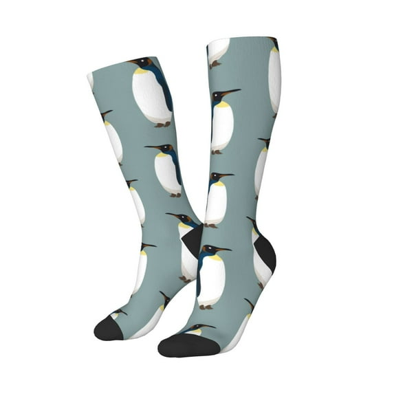 Picia Women Crew Soft Moisture-wicking Socks Penguin Pattern Design Cotton Socks, One Size fit All